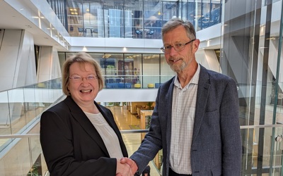 Law Society President Sheila Webster and Peter Nicholson